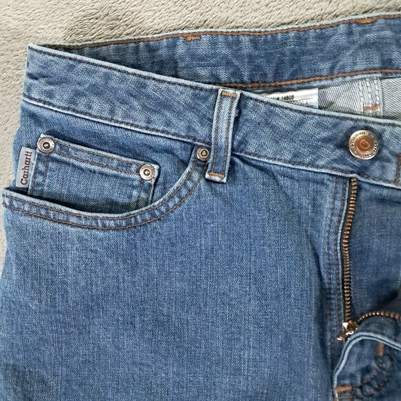 Carhartt Jean Women 32x32, Tag 10x32 Blue Denim Traditional Fit Stretch WB007 - Picture 5 of 11